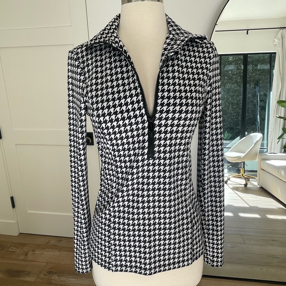 Goldbergh Black and White Houndstooth Ski Jacket